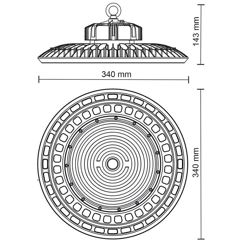 LED svietidlo High Bay UFO 150W / IP65 / 5000K / DALI - LU222/DALI 2