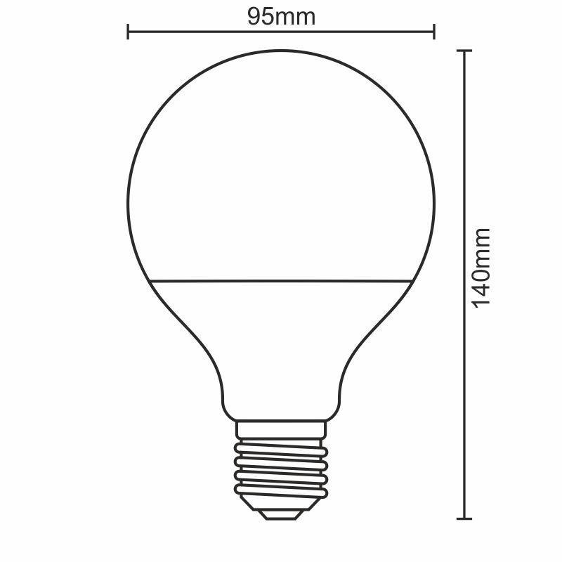 LED žiarovka 18W - G95 / E27 / SMD / 3000K - ZLS912 4