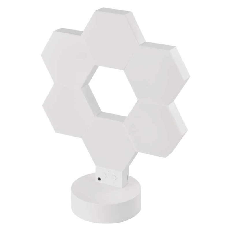 GoSmart LED stolná lampa Hexagon biela, 6 častí, RGBIC stmievateľná, WiFi