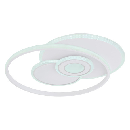 Stropné svietidlo, kov biely, chróm, akryl biely, pamäťová funkcia, nočné svetlo, stmievateľné, diaľ 18