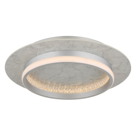 Stropné svietidlo, kov strieborný matný, MDF, hliník strieborný brúsený, akrylové kryštály číre, nie 13