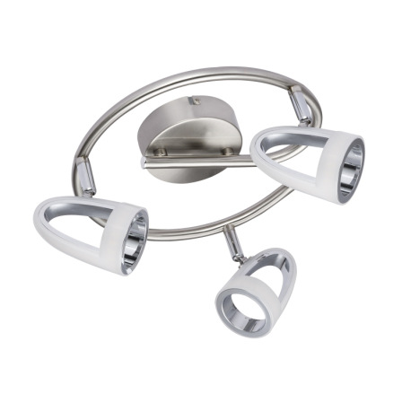 Stropné svietidlo, kov, nikel, chróm, satinovaný plast, Ø: 250, V: 165, vrátane 3xLED 5W 230V, 310lm 2