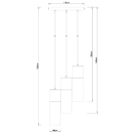 Závesné svietidlo, kov čierny, dymové sklo, kov čierny, textilný čierny kábel, ø: 300mm, V:1500mm, b 15