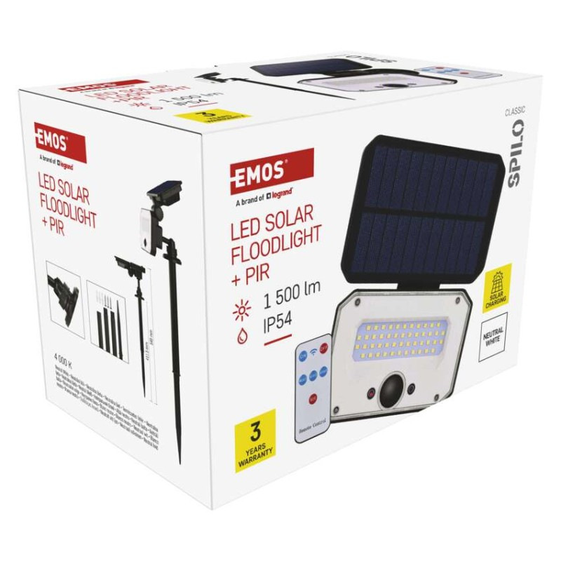 LED reflektor solárny SPILO so senzorom pohybu, neutrálna biela 9