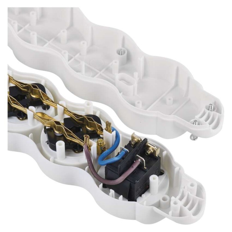 Samostatná 6 zásuvka s vypínačom, biela 4