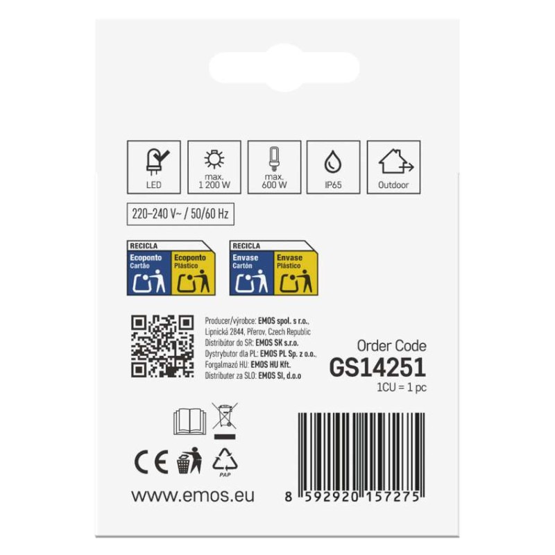 PIR senzor (pohybové čidlo) IP65 1200W, čierna 8