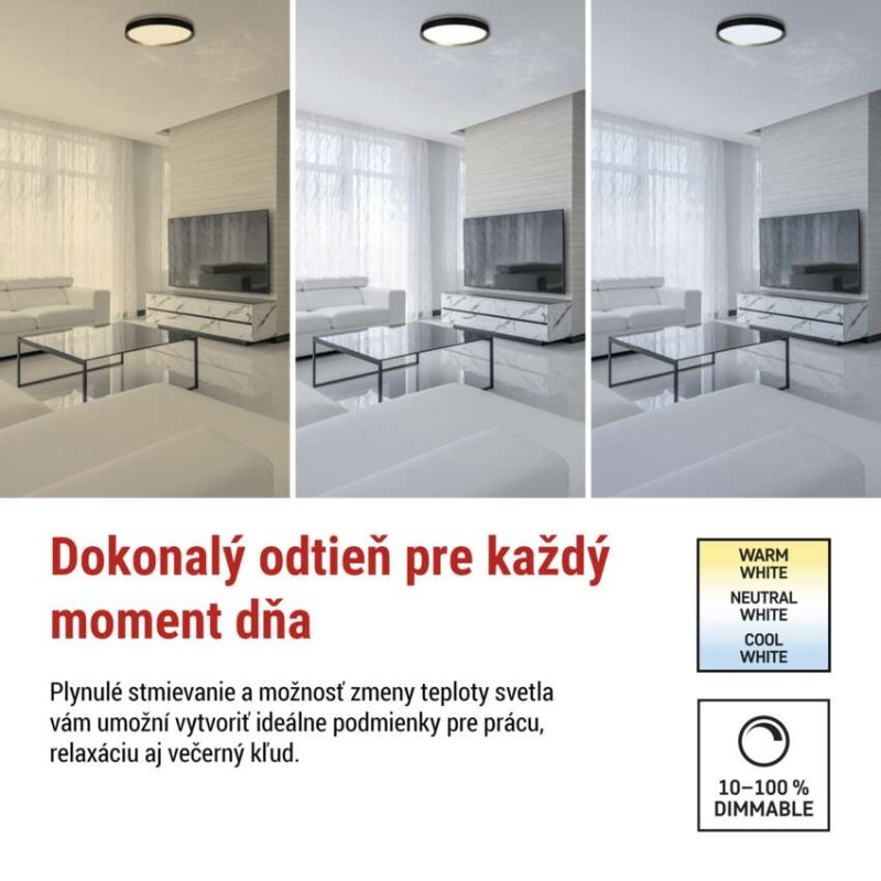 LED nástenné svietidlo ILVI, kruhové 45 W, stmievanie + CCT, čierna + šampanská 6