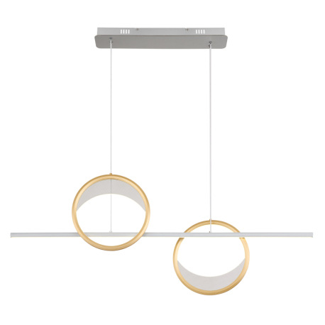 Závesné svietidlo, hliník strieborný a zlatý, akryl číry, plast biely, stmievateľné, niekoľko úrovní 16