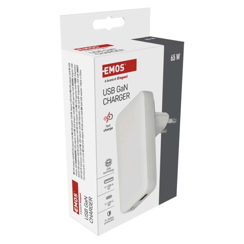 USB sieťový adaptér GaN PD 65W, AC + kábel 8