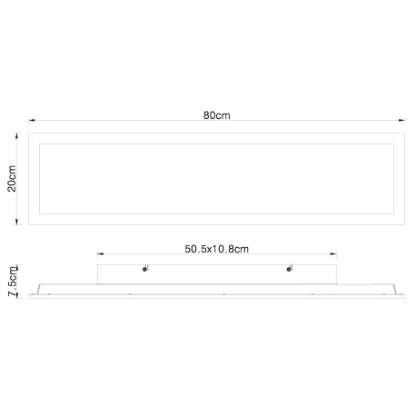 Stropné svietidlo, hliník biely, grafit, akryl opál, DxŠxV: 800x200x75, vrátane 1xLED 24W 230V, 1500 12