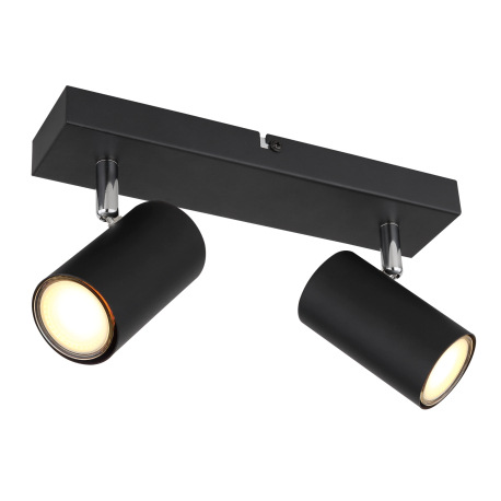 Nástenné svietidlo, kov čierny, chrómový, DxŠxV:260x60x120mm, bez žiaroviek 2x GU10, max. 35W 230V