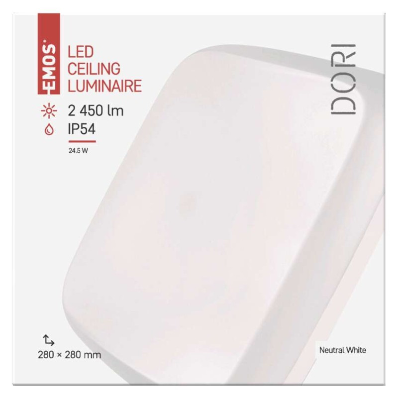 LED prisadené svietidlo Dori, štvorcové b. 24,5W n.b.,IP54 7