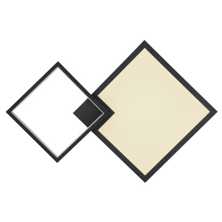 Stropné svietidlo kov čierny matný, MDF imitácia dreva, akryl biely, stmievateľné, niekoľko úrovní p 4