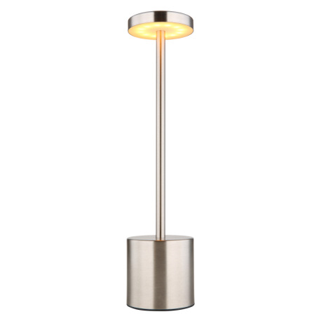 Nabíjateľná stolová lampa, kov matný nikel, plast biely, dotykové zapnutie/vypnutie, plynulé dotykov 4