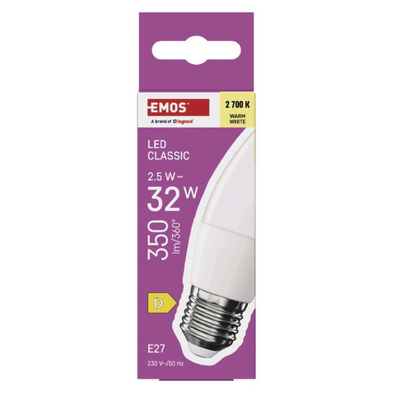 LED žiarovka Classic sviečka / E27 / 2,5 W (32 W) / 350 lm / Teplá biela 4