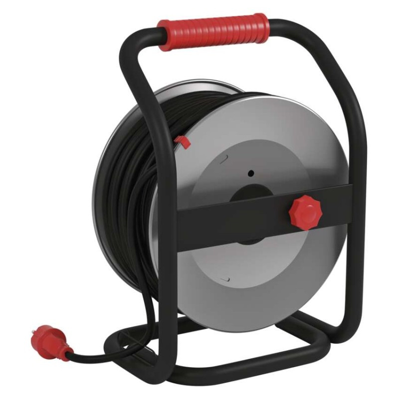 Vonkajší predlžovací kábel na bubne 50 m / 4 zás. / čierny / guma-neoprén / 230V / 1,5 mm2 12
