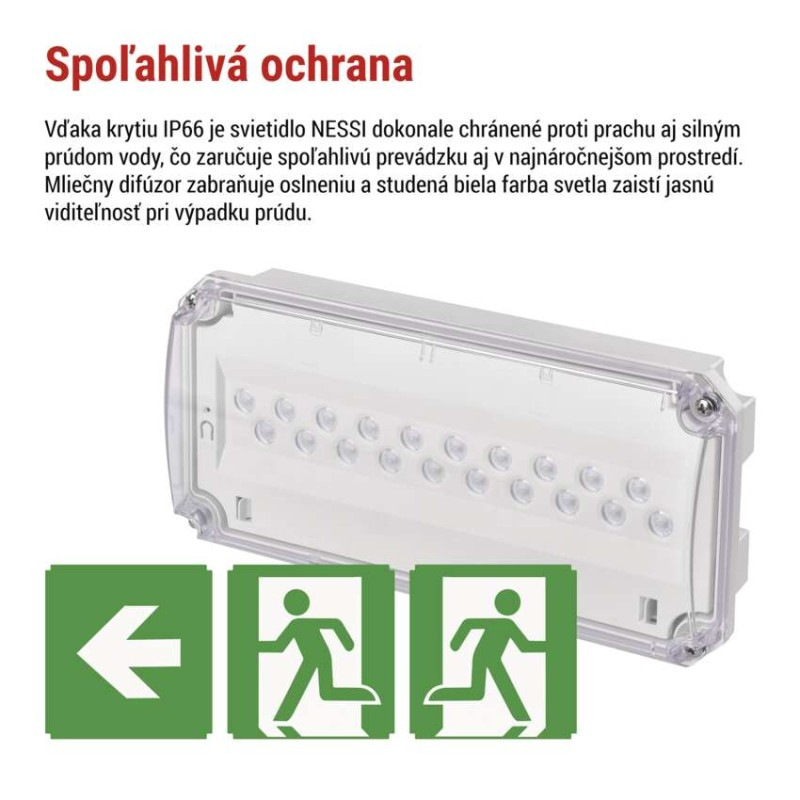 LED Núdzové svietidlo NESSI 3W 3H IP66 3
