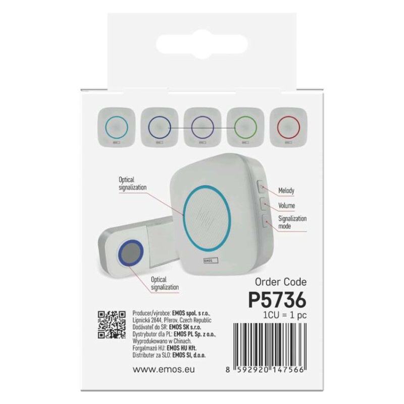 Domový bezdrôtový zvonček P5736 na 3× AA 13