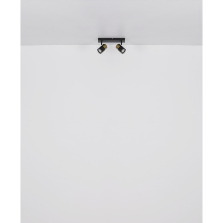 Nástenné svietidlo, kov čierny, hliník medený a čierny, plast dymový, DxŠxV: 260x60x120mm, bez žiaro 19