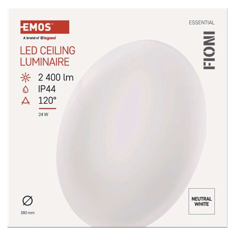 LED prisadené svietidlo FIONI, kruhové biele 24W, IP44, neutrálna biela 7