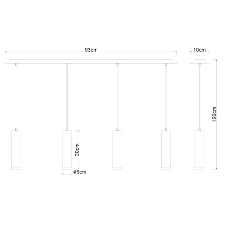 Závesné svietidlo, kov čierny, drevo čierne, kov nikel, textilný čierny kábel, DxŠxV:930x100x1200mm, 20