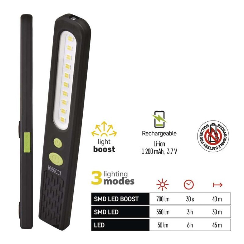 SMD LED + LED nabíj. svietidlo P4538, 700 lm, 1200 mAh 5