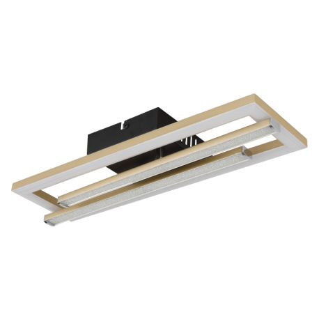 Stropné svietidlo, plast čierny, matný plast zlatej farby, číre plastové krištále, plast biely, polo 2