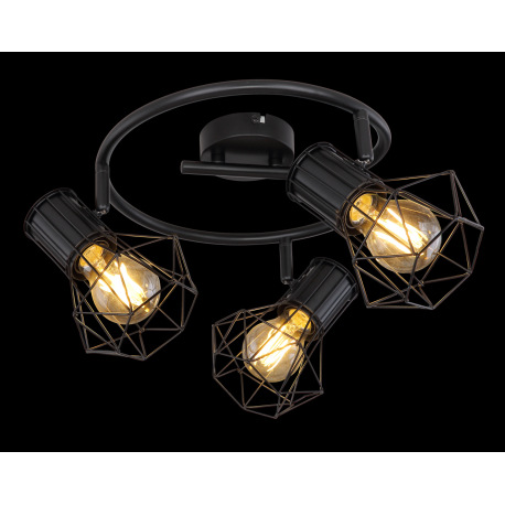 Stropné svietidlo, kov čierny, Ø285, V: 190, bez žiaroviek 3xE27, max. 40W 230V 5