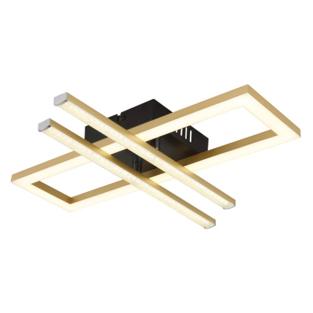 Stropné svietidlo, plast čierny, matný plast zlatej farby, číre plastové krištále, plast biely, polo 5