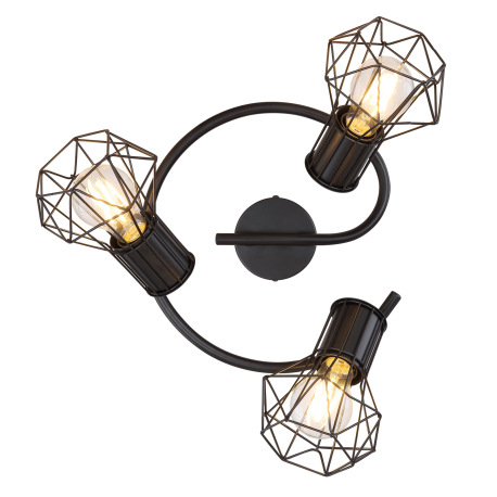 Stropné svietidlo, kov čierny, Ø285, V: 190, bez žiaroviek 3xE27, max. 40W 230V 6