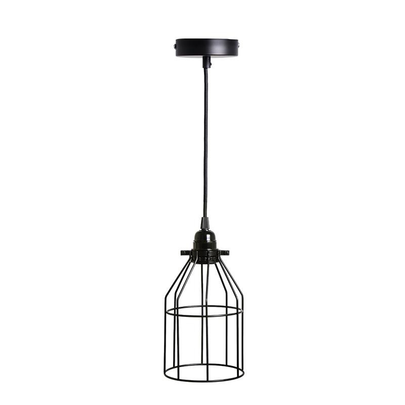 Závesné čierne kovové svietidlo 1 x E27 - ME0011 1
