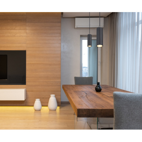 LED žiarovka, plast priehľadný a čierny, stmievateľná, Ø50, V:53, 1xGU10 LED 6,5W 230V 450lm 3000K 1