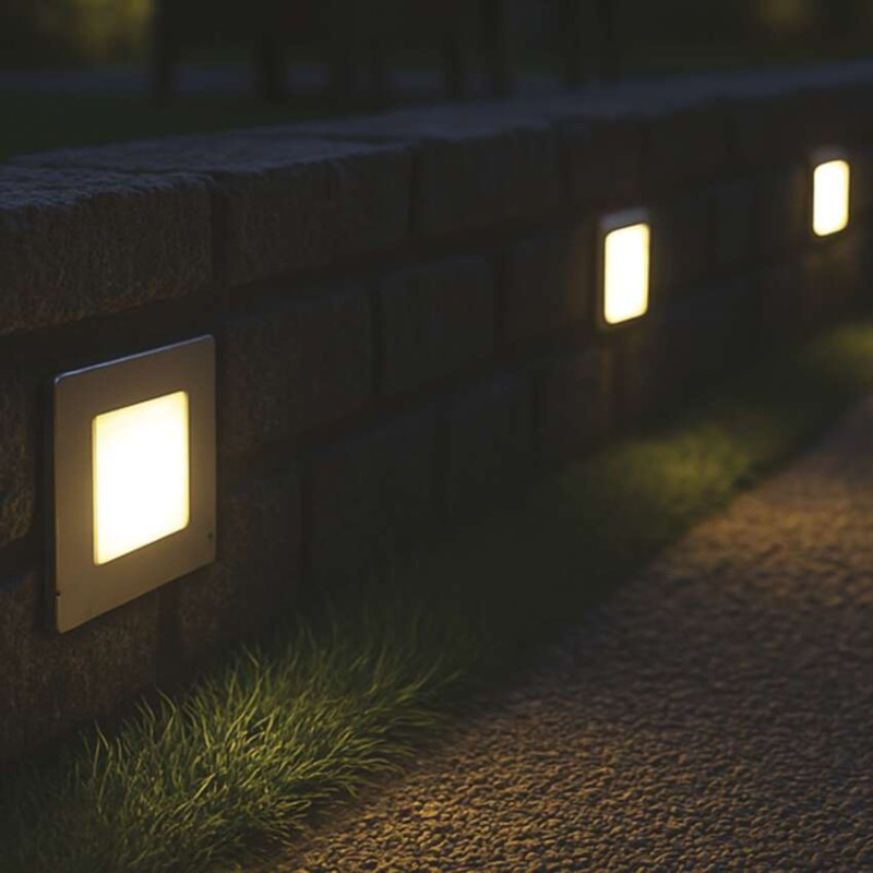 LED orientačné vstavané svietidlo AMAL 80×80, 2W teplá b.,IP65 9