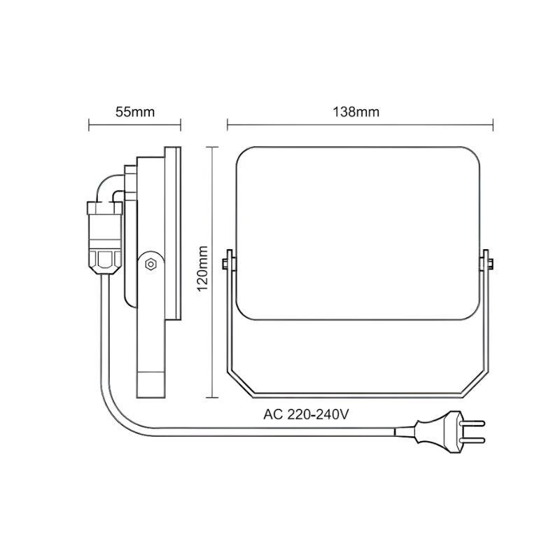 Vonkajší čierny LED reflektor 20W / 4000K - LF7022 3