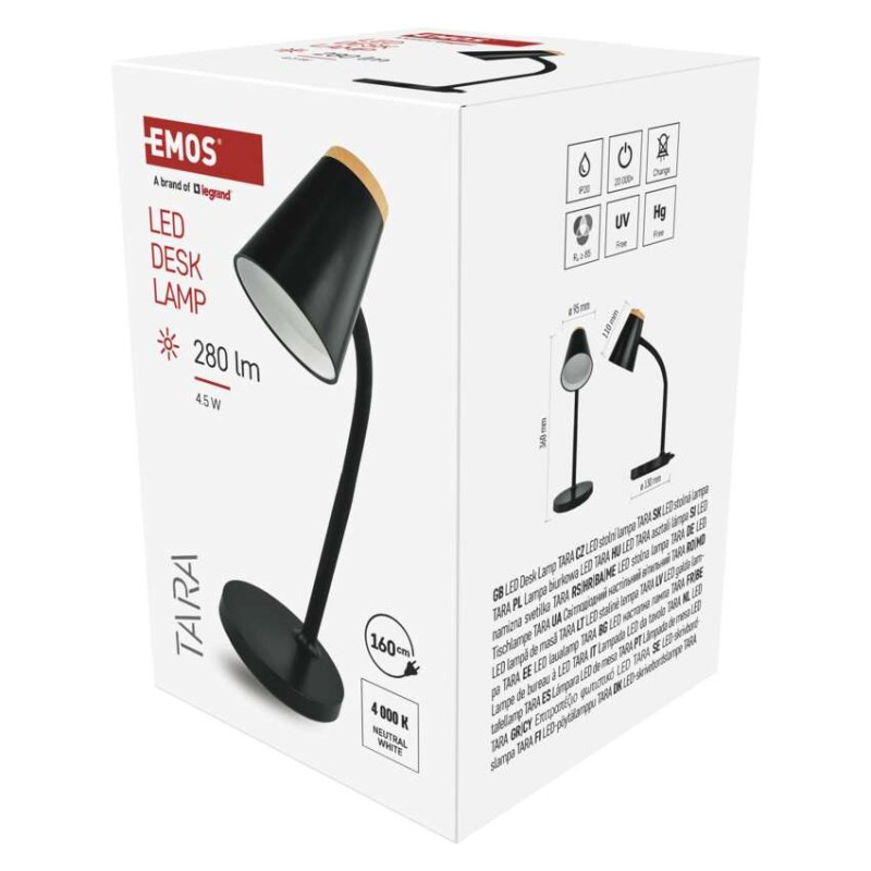 LED stolná lampa TARA, čierna 3