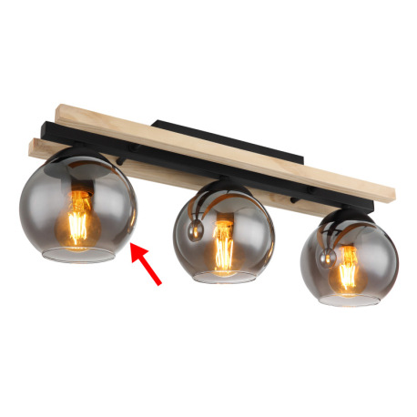 Náhradné sklo dymovej farby pre 15569-3D, 15569-3DW, 15569-4H, 15569-4HW