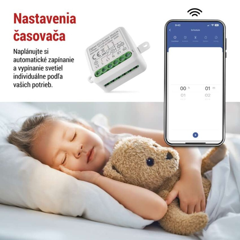 GoSmart spínací modul IP-2102SZ, ZigBee, 2-kanálový 4