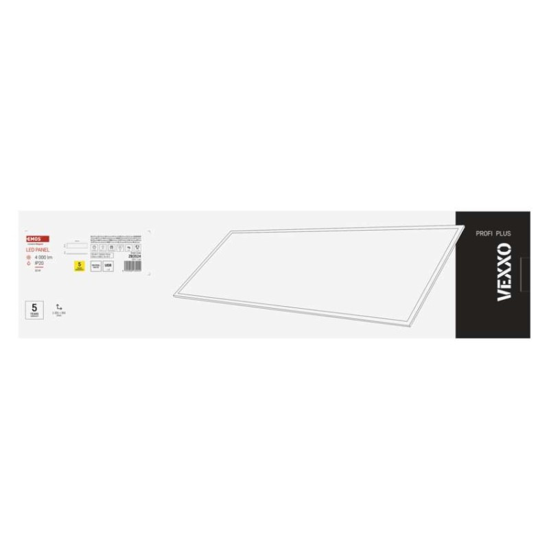 LED panel VEXXO 30×120, obdĺžnikový prisadený biely, 33W neutrálna biela UGR 9