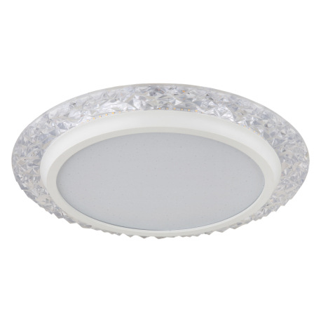 Stropné svietidlo, kov biely, plastové krištále číre, plast biely s trblietavým efektom, ø: 400 mm, 11