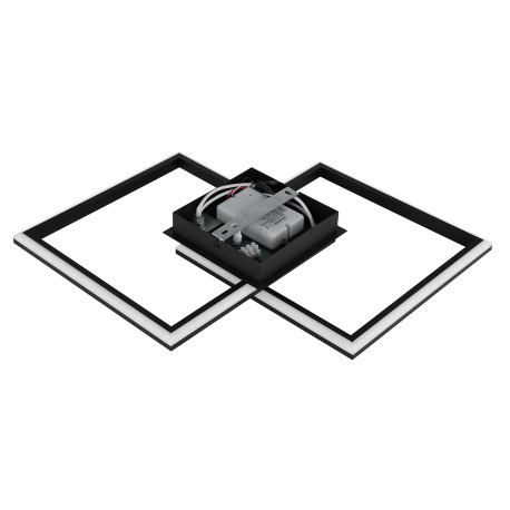 Stropné svietidlo kov/hliník čierny, akryl biely, stmievateľné, prepínanie nástenným vypínačom, meni 5