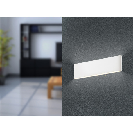 Nástenné svietidlo, hliník biely, akryl biely, svieti hore a dole, vypínač, ŠxV:295x80, H:45, vrátan 1