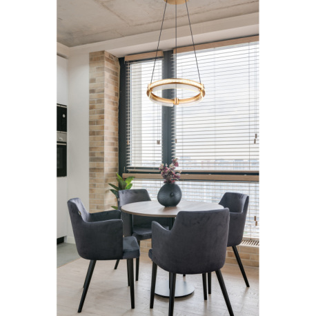 Závesné svietidlo, kov zlatej farby, hliník zlatej farby brúsený, krištále K5 číre, akryl číry, stmi 14