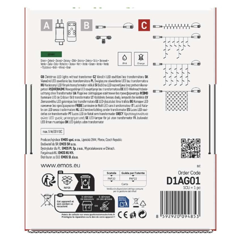 Standard LED spojovacia vianočná reťaz, 10 m, vonkajšia aj vnútorná, zelená 11