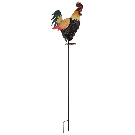 Solárne svietidlo, kov hnedý, čierny, žltý, oranžový, vypínač, batéria AAA 300mAh 1,2V, IP44, kohúti 7