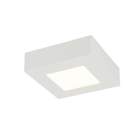 Stropné svietidlo, plast biely, plast opál, DxŠxV:122x122x35, vrátane 1xLED 6W 230V, 450lm, 3000K