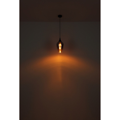 Závesné svietidlo, kov čierny, sklo medenej farby, zlatej farby, pochrómované, textilný kábel čierny 5