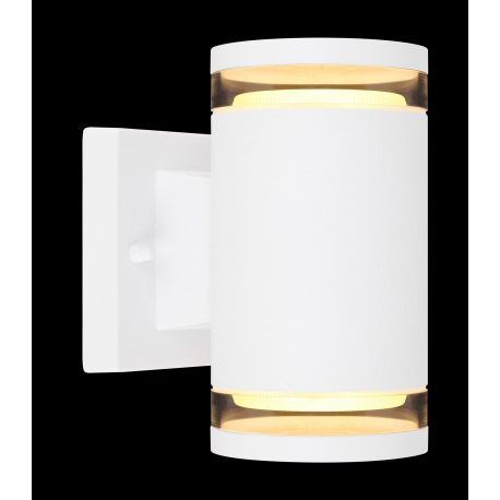 Vonkajšie svietidlo, hliník biely, sklo priehľadné, svieti hore aj dole, IP44, ŠxV:100x163, H:130, b 13