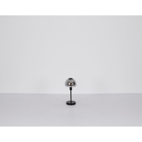 Stolové svietidlo, kov čierny, sklo dymovej farby, kábel PVC čierny, dotykové zapínanie/vypínanie, ø 6