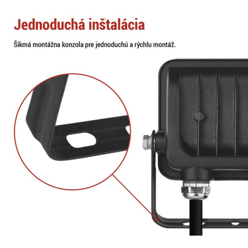 LED reflektor GLARO 10W, čierny, IP65, 1000 lm, neutrálna biela 7