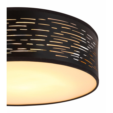 Stropné svietidlo, kov čierny, plast čierny a zlatý, 3 kroky svietenia pomocou nástenného vypínača, 4